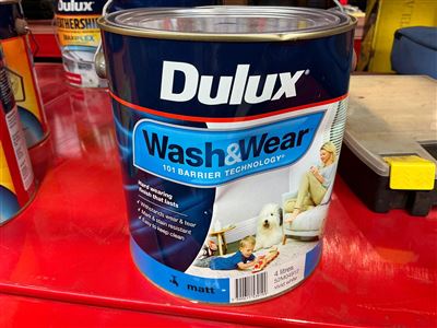 Dulux Wash & Wear Matt -Vivid White - 4 Litre Thumbnail