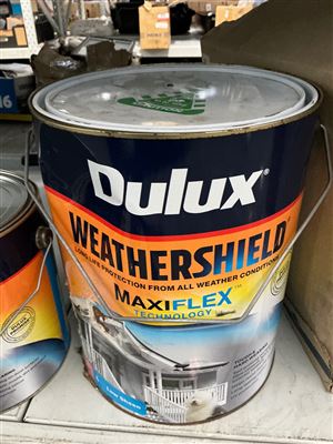 Dulux Weather Shield -Low Sheen - Extra Bright Base - 10  Litre Damaged Tin Thumbnail