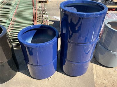 Pot Planters -Quantity of 5 -  Round  Blue Fibreglass  400 x 300 mm H Thumbnail