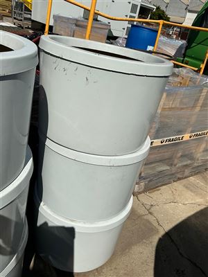 Pot Planters -Quantity of 3 - Round  Light Grey  Fibreglass  400 x 300 mm H Thumbnail
