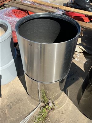 Pot Planters - Stainless Steel Outer - Plastic Inside -  Quantity of 2 Thumbnail