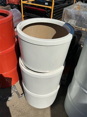 Pot Planters -Quantity of 3 - Round  White Fibreglass  400 x 300 mm H Thumbnail