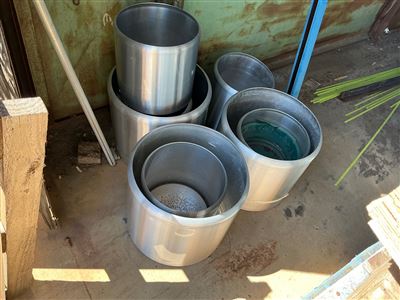 Aluminium Round  Pots - 400  x 400 mm H - Quantity of 8 Mixed Sizes Thumbnail