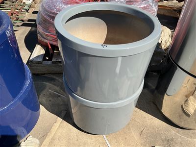 Pot Planters -Quantity of 2 -Round  Grey  Fibreglass  400 x 300 mm H Thumbnail