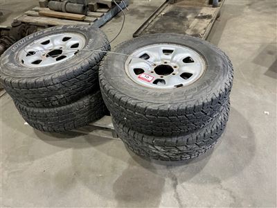 Set of 4 Landcruiser Tyres and 16" Steel Rims LT225/75R16 (Located at Wingfield) Thumbnail