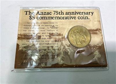 The Anzac 75th Anniversary $5 Commemorative Coin Thumbnail