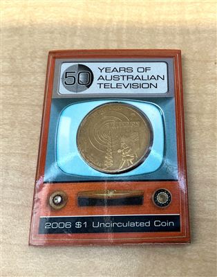 50 Years of Australian Television, 2006 $1 Uncirculated Coin Thumbnail