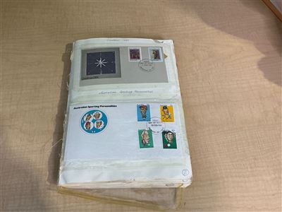 Australian First Day Cover Collection in Exercise Book Album, 1979–1990 and More  "Sold As Is - Book Damaged" Thumbnail