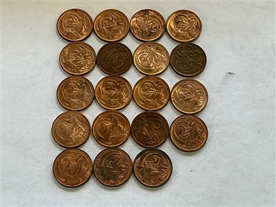 Australian 2 Cent Coins – Quantity Of 19 (Including 1 New Zealand) Thumbnail
