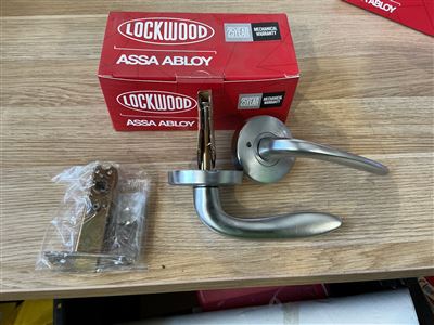 Lockwood Privacy  Door Latch - Satin Chrome  - Quantity of 7 Thumbnail