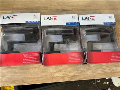Lane Privacy Door Sets - Quantity of 3 Lever -Black Thumbnail