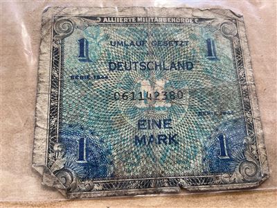 Germany 1 Mark Allied Military Currency –  1944 Thumbnail