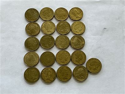 Australian One Dolllar Coins - Quantity of 21 Thumbnail