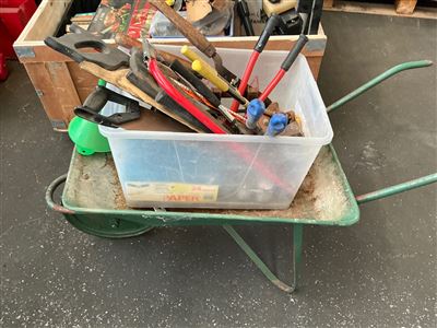 Tub of Tools and Wheel Barrow Thumbnail