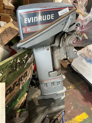 Evinrude 9.9 HP Outboard 2-Stroke Motor - Tiller Control with Wing Hydrofoil Attachment Thumbnail