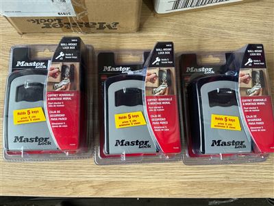 Wall Mount Lock Box - Key Storage- Quantity of 3 Thumbnail