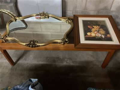 Ornate Mirror 90 Cm Wide X 70 Cm High And Print Thumbnail