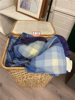 Pair Of Large Onkaparinga Blankets In A Hamper Thumbnail