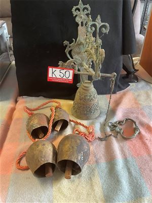 Brass Front Door Bells And 4 Cowbells Thumbnail
