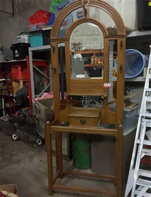 Vintage Timber Hall Stand 98 Cm High X 77 Cm Wide X 33 Cm Deep Thumbnail