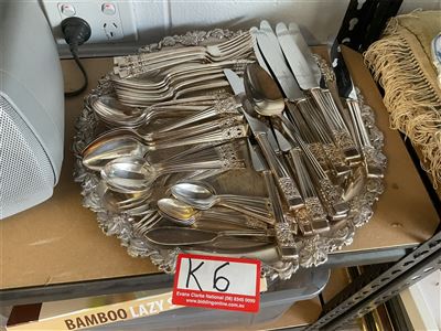 Super Stainless Community Cutlery Set, 6 Person X 9 Pieces Each Plus Tray, Serving Spoon, Butter Knife And Jam Spoon Thumbnail