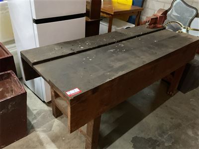 Timber Workbench And Vice, 76 Cm Long X 76 Cm High X 60 Cm Wide Thumbnail