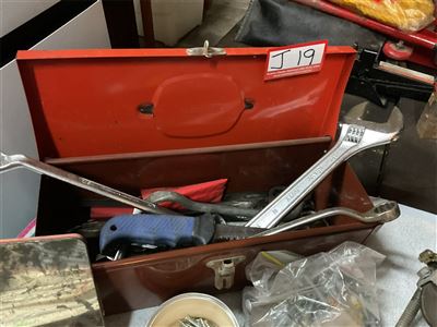 Handyman's Treasure Trove, Tool Box And Tools, Drill Bits, Screws, Vices Etc Thumbnail