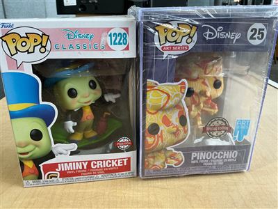 Funko Pop! Jiminy Cricket #1228 SE and Art Series #25 Pinocchio SE Thumbnail