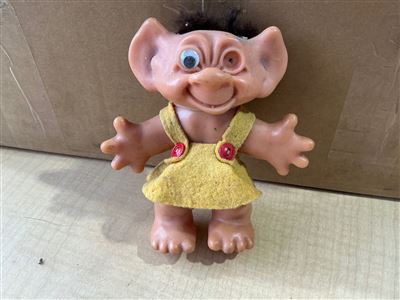 Vintage Troll Doll with Yellow Felt Outfit Thumbnail