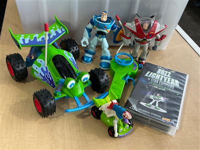 Toy Story Lot: RC Car with Remote, Buzz Lightyear Figures, Vehicle and Video Thumbnail