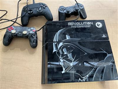 Sony PlayStation 4 CUH-1202B Console with 3 Controllers, Darth Vader Skin Thumbnail