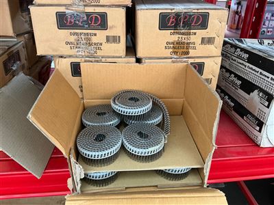 Stainless Steel Nail Gun Oval Head Nails- -2.5 x 50 -2000 Pcs - Sold Per Carton Thumbnail