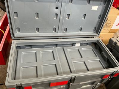 Plastic Lidded Low Height Storage Box - 1100 x 550 x 220  mm H (Grey  ) Thumbnail