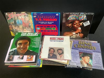L P Records - Approx 25x Includes Kamal Nat King Cole Linda Ronstadt Johnny Math Thumbnail