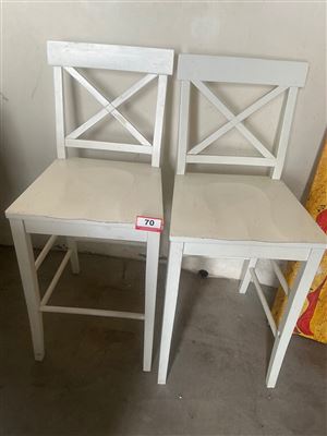 Quantity.Of 2 Tall Counter High Timber Chairs (Collect From Greenfields ) Thumbnail