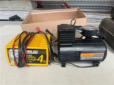 Battery Charger -12 Volt and 12. Volt Tyre Compressor Thumbnail