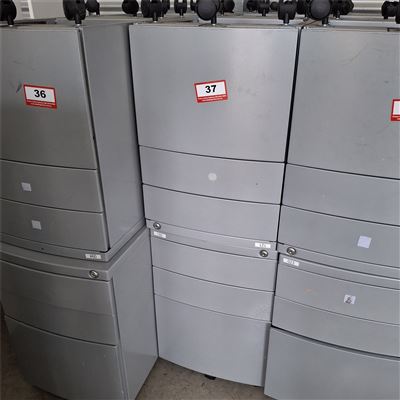 Steel Mobile Pedestal File Units-Qty.Of 6 -  - Grey   -( Collect From Victor Harbor ) Thumbnail