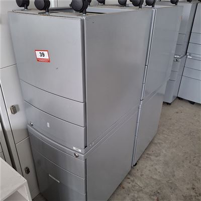Steel Mobile Pedestal File Units Quantity.Of 4 - Grey   -( Collect From Victor Harbor ) Thumbnail