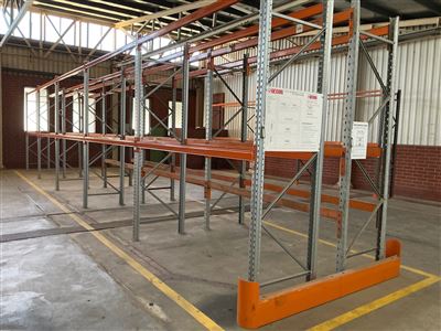 Pallet Racking, Dexion-10 Bays ( 2 Rows of 5 Bays )- Overall Length 13.5 Metre Long Approx Each x 3 Metre High Thumbnail