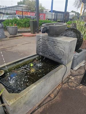Stone-Look 3-Piece Water Feature, Trough, Carved Spout Block and Bowl Thumbnail