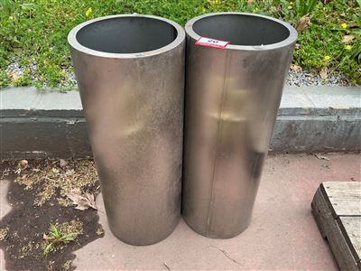 2 Metal Cylinder Planters, Brushed Finish Thumbnail