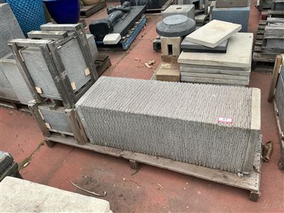Grooved Grey Display Pedestal Section, Long Rectangular with Open Ends Thumbnail