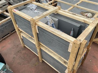 Crated Grooved Grey Trough Water Feature with Spillway Block and Fittings Thumbnail