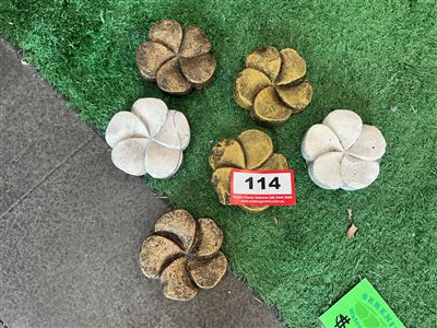 6 Frangipani Flower Garden Ornaments, Cream, Gold and Bronze Thumbnail