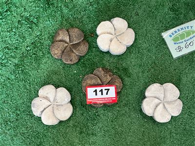 6 Frangipani Flower Garden Ornaments, Cream and Bronze Thumbnail