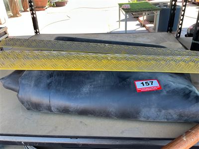 Roll of Black Rubber Pond Liner with 2 Yellow Chequer Plate Strips Thumbnail