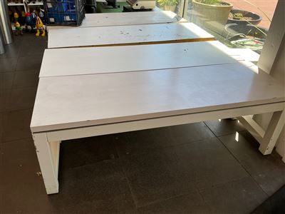 Approx 4 White Painted Timber Display Benches Thumbnail