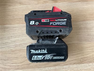 Milwaukee 8.0 Ah Battery and MAKITA 6.0 Ah Battery Thumbnail