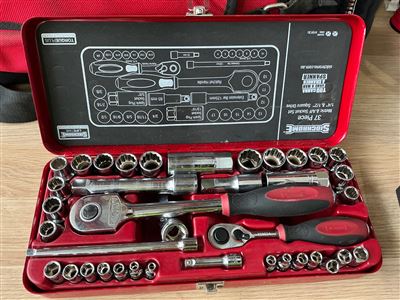 Sidchrome  37 PCE.Metric / AF Socket Set - ¼ & ½” Drive Thumbnail