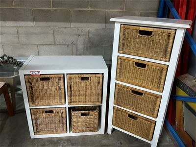 4 Basket Storage Unit 120 Cm High X 56 Cm Wide X 32 Cm Deep And 4 Basket Storage Unit 76 Cm Wide X 40 Cm Deep X 77 Cm High Thumbnail